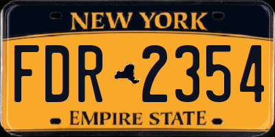 NY license plate FDR2354