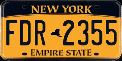 NY license plate FDR2355