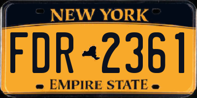 NY license plate FDR2361