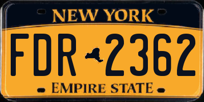 NY license plate FDR2362