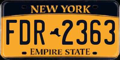NY license plate FDR2363