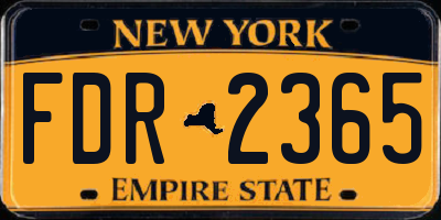 NY license plate FDR2365