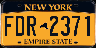 NY license plate FDR2371