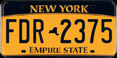 NY license plate FDR2375