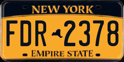 NY license plate FDR2378