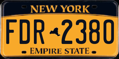 NY license plate FDR2380