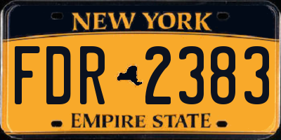 NY license plate FDR2383