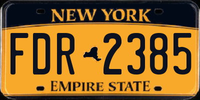 NY license plate FDR2385