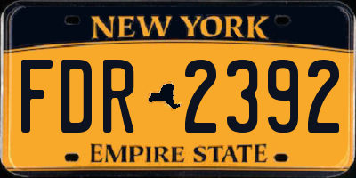 NY license plate FDR2392