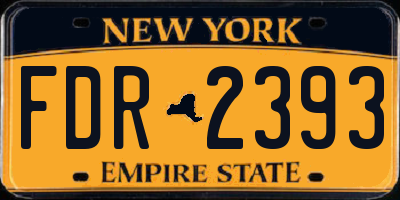 NY license plate FDR2393