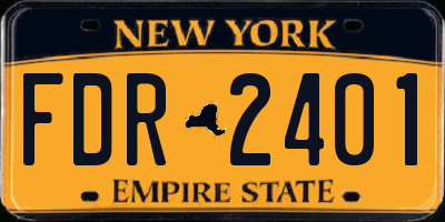 NY license plate FDR2401