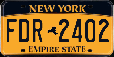 NY license plate FDR2402