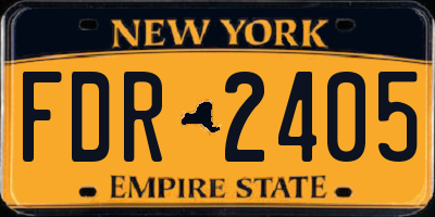 NY license plate FDR2405
