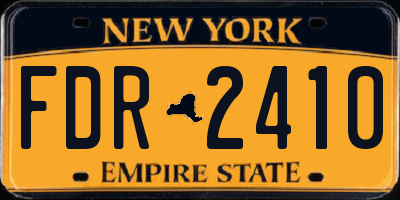 NY license plate FDR2410