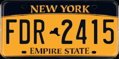NY license plate FDR2415