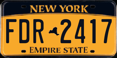NY license plate FDR2417