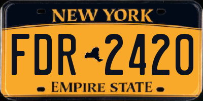 NY license plate FDR2420