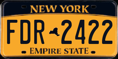 NY license plate FDR2422