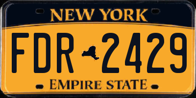 NY license plate FDR2429