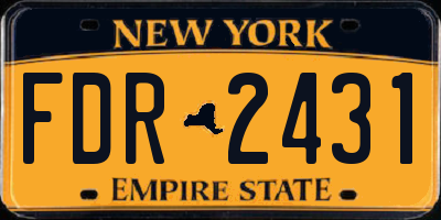 NY license plate FDR2431