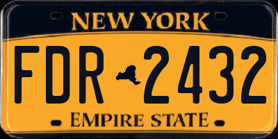 NY license plate FDR2432