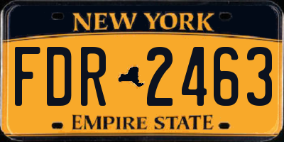 NY license plate FDR2463