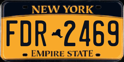 NY license plate FDR2469