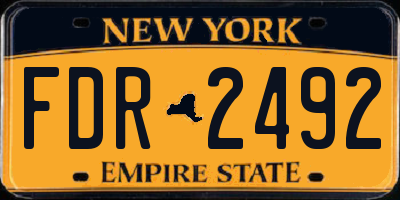 NY license plate FDR2492