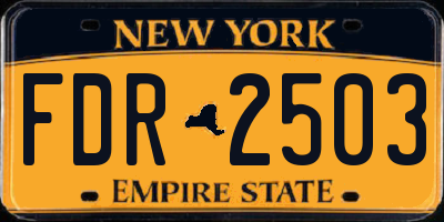 NY license plate FDR2503