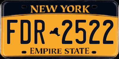 NY license plate FDR2522
