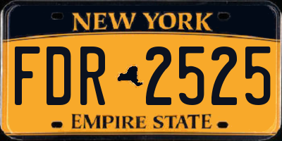 NY license plate FDR2525