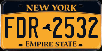 NY license plate FDR2532