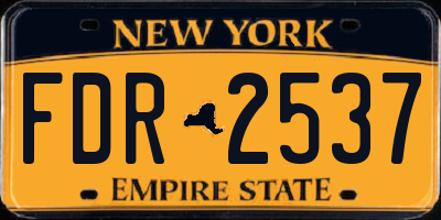 NY license plate FDR2537