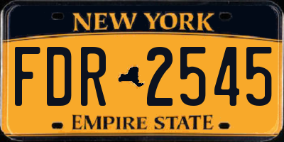 NY license plate FDR2545