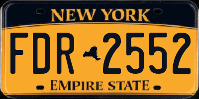 NY license plate FDR2552