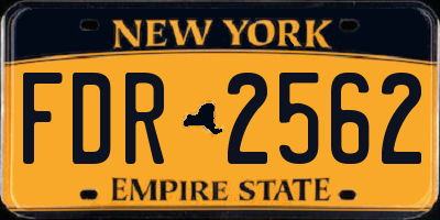 NY license plate FDR2562
