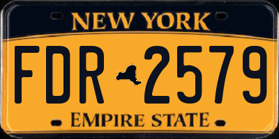 NY license plate FDR2579