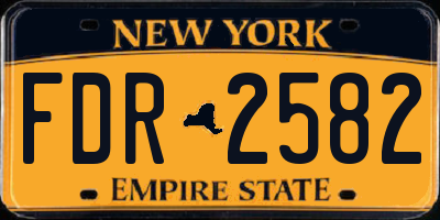NY license plate FDR2582