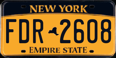 NY license plate FDR2608