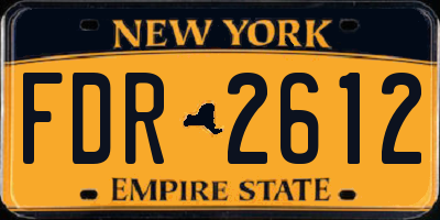 NY license plate FDR2612