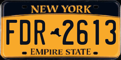 NY license plate FDR2613
