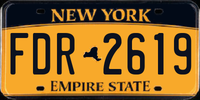 NY license plate FDR2619