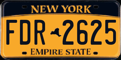 NY license plate FDR2625