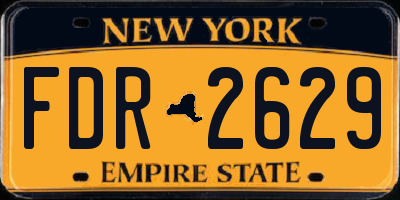 NY license plate FDR2629
