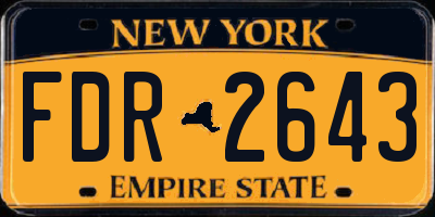 NY license plate FDR2643