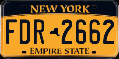 NY license plate FDR2662