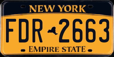 NY license plate FDR2663