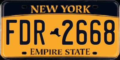 NY license plate FDR2668