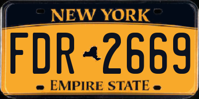 NY license plate FDR2669