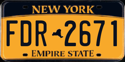 NY license plate FDR2671